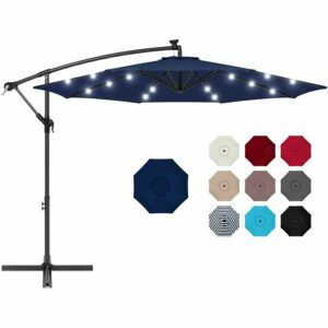 Melhor opção de guarda-chuva cantilever: melhores produtos escolhidos guarda-chuva solar LED de 10 pés