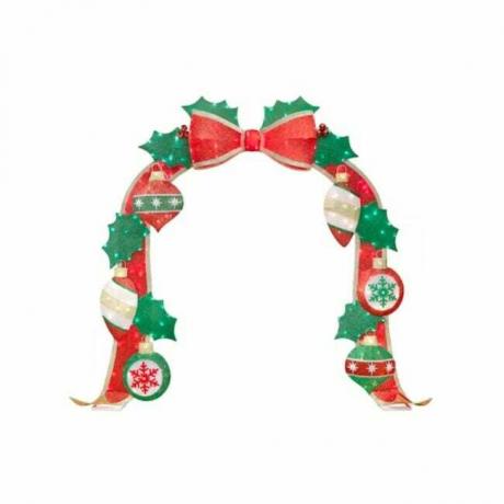 Најбоља опција за божићне украсе на отвореном: Празнични дневни лук од 9 стопа са ЛЕД луком и украсним луком 