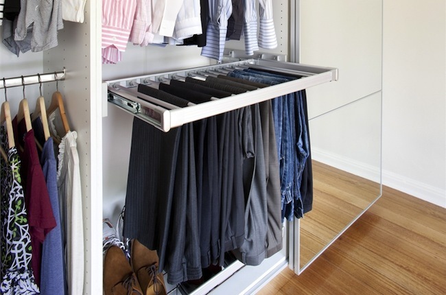 Organizador de armário faça você mesmo - Rack para calças deslizantes