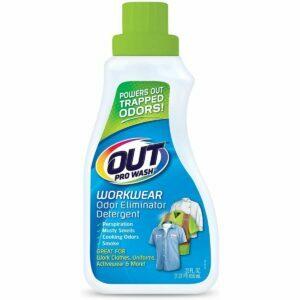 Labākais veļas mazgāšanas līdzeklis smakām: OUT ProWash darba apģērbu smaku novēršanas līdzeklis