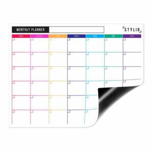 Geriausias sieninio kalendoriaus variantas: „STYLIO Dry Erase Calendar Whiteboard“, 3 rinkinys