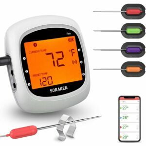 Най -добрият безжичен термометър за месо: безжичен термометър Soraken с 4 сонди