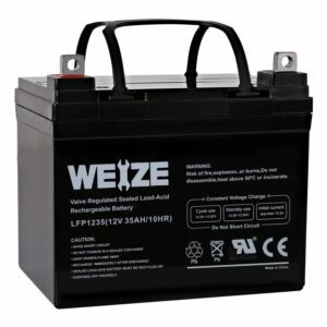 A melhor opção de bateria para gramado para gramado: Weize 12V 35AH Bateria recarregável SLA de ciclo profundo