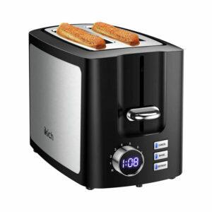 Najlepsza opcja tostera na 2 kromki: IKICH 2 kromki, toster ze stali nierdzewnej z ekranem LCD