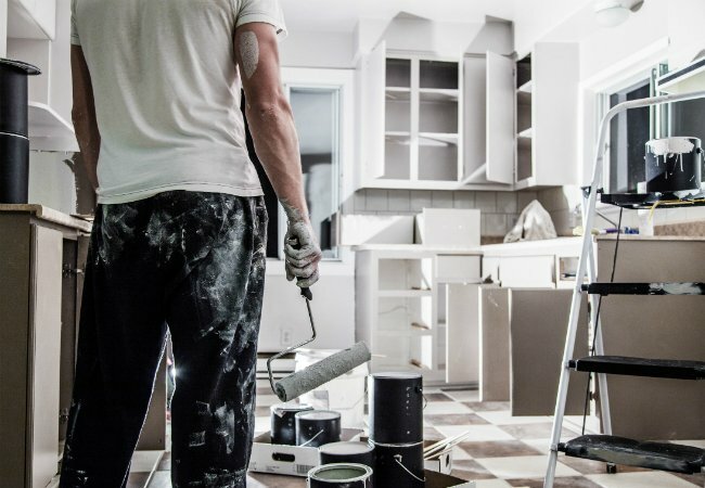 Pintura de gabinetes laminados - Trabajo de pintura de cocina