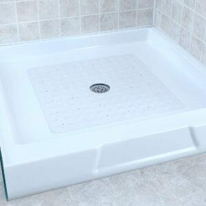 Melhores opções de tapete de banho: Soluções SlipX Tapete de chuveiro de segurança de borracha quadrada branca