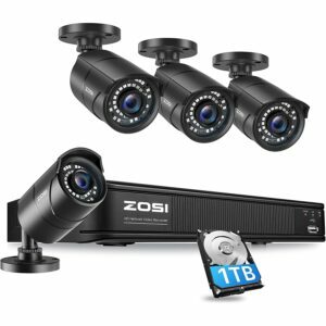 საუკეთესო PoE უსაფრთხოების კამერის სისტემების ვარიანტი: Zosi 1080p H.265+ PoE სახლის უსაფრთხოების კამერის სისტემა
