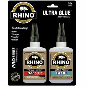 Cel mai bun adeziv pentru opțiuni de sticlă: Rhino Glue Ultra Kit, Heavy Duty 80 Gram Clear