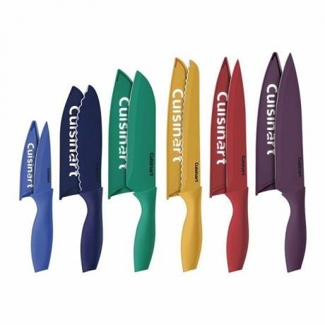 La meilleure option d'ensemble de couteaux de cuisine: Ensemble de couteaux de couleur Cuisinart de 12 pièces avec protège-lames