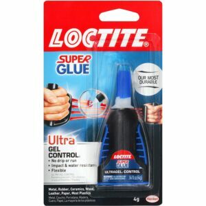 საუკეთესო წებო ტყავის ვარიანტისთვის: Loctite Ultra Gel Control სუპერ წებო