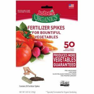 O melhor fertilizante para opções de pimentas: Jobe's Organics Vegetable & Tomato Fertilizer Spikes