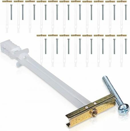Анкери перекидні стрічки для гіпсокартону; фото продукту на білому тлі