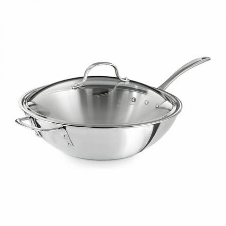 A melhor opção de wok: Wok de aço inoxidável triplicado Calphalon