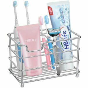 As melhores opções de porta-escovas de dentes: Porta-escovas elétricas HBlife, grande aço inoxidável