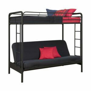 La mejor opción de cama alta: Sofá y cama convertibles con dos camas sobre futón DHP