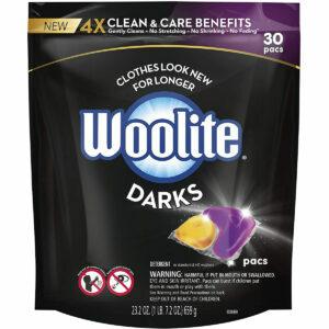 Najlepšie možnosti podložiek na bielizeň: Woolite Darks Pacs, prací prášok Pacs, 30 ks