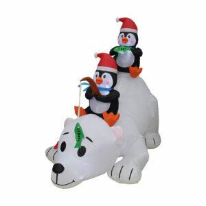 La mejor opción de inflables navideños: BZB Goods Christmas Inflatable Penguins Fishing
