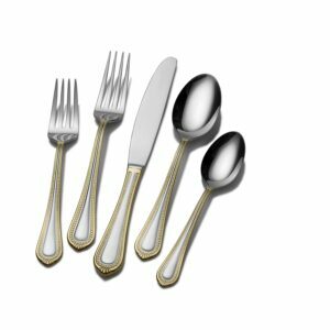 أفضل خيار مجموعات أطباق: مجموعة أدوات المائدة ميكاسا ريجنت الذهبية 65 قطعة