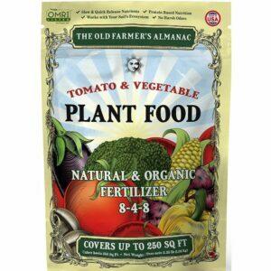 As melhores opções de fertilizantes para pimentas: The Old Farmer's Almanac Organic Tomato & Vegetable