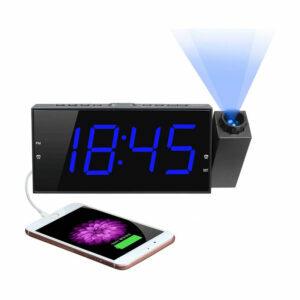 Лучший вариант будильника для тех, кто спит: цифровой будильник с проекцией Mesqool, большой светодиод