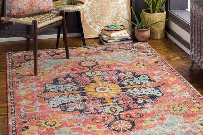 Najbolja opcija perivog tepiha: Lahome Bohemian Floral Medallion Area Rug