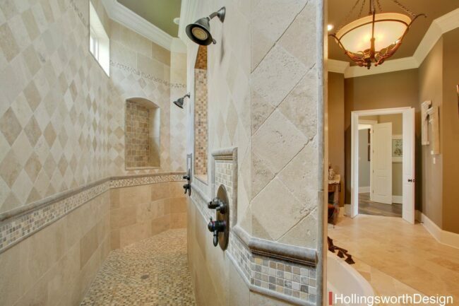 zdjęcia pryszniców z przewróconymi kafelkami