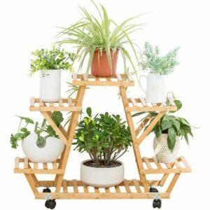 Die beste Option für Indoor-Pflanzenständer: COPREE Bamboo Rolling 6 Tier Plant Stand Rack
