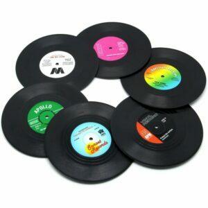 The Best Coasters Option: DuoMuo Vinyl Record Disk Coasters