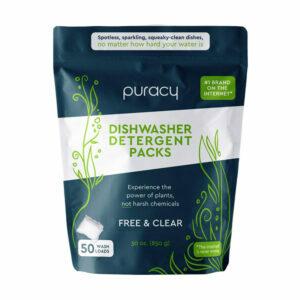 Najboljša možnost naravnega detergenta za pomivalni stroj: Puracy Platinum detergent za pomivalne stroje, 50 Count
