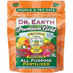 Geriausios trąšos sukulentams: Dr. Earth Organic Premium Gold universalios trąšos