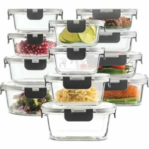 Os melhores recipientes de vidro para armazenamento de alimentos 24 peças