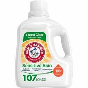 Os melhores detergentes para a roupa para sistemas sépticos Opção: Arm & Hammer Sensitive Skin Free & Clear Liquid
