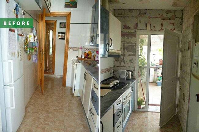 remodelação da pequena cozinha antes e depois