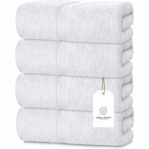 Melhores opções de toalhas na Amazon: Toalhas de banho brancas luxuosas grandes