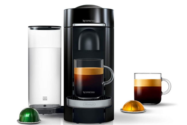 Máquina de café e expresso de luxo Nespresso by De’Longhi Vertuo Plus com bocal Aeroccino