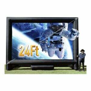 Geriausias lauko projektoriaus ekrano pasirinkimas: Sewinfla 24 pėdų pripučiamas projektoriaus ekranas