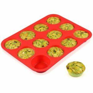 La mejor opción de molde para muffins: CAKETIME, molde para muffins de silicona de 12 tazas