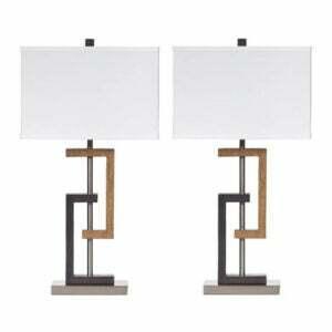 Det beste alternativet for bordlampe: Signaturdesign av Ashley Syler Faux Wood Lamp