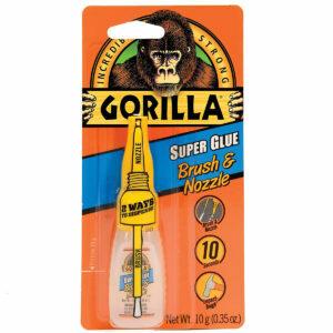กาวที่ดีที่สุดสำหรับตัวเลือกแก้ว: Gorilla Super Glue พร้อมแปรงและหัวฉีด