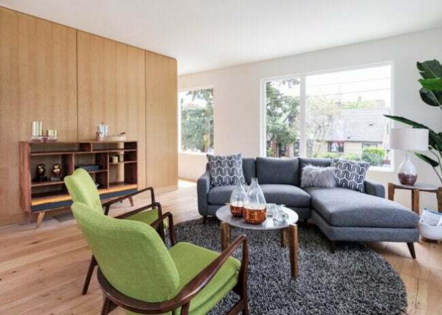 moderní obývací pokoj z poloviny století