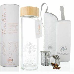 A legjobb üveg vizespalack -lehetőségek: A Lotus Glass Tea Tumbler Travel Bögre szűrővel