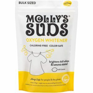 La mejor opción de blanqueador de ropa: blanqueador de oxígeno natural de Molly's Suds, sin cloro