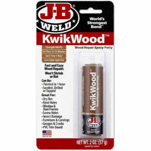 საუკეთესო მდგრადი ხის ვარიანტი: შემავსებელი J-B Weld 8257 KwikWood Wood Repair Epoxy Putty Stick