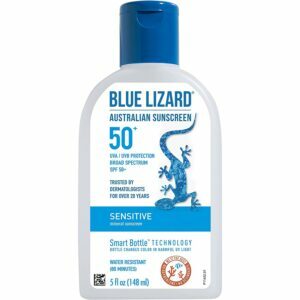 האופציה הטובה ביותר לקרם הגנה: Blue Lizard SPF 50+ קרם הגנה מינרלי רגיש