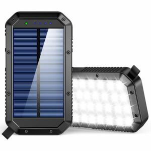 Geriausias nešiojamas saulės kolektoriaus variantas: „GoerTek“ saulės įkroviklis, 25000 mAh baterijos saulės energija