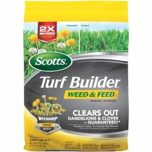 საუკეთესო სასუქები Zoysia Grass ვარიანტისთვის: Scotts Turf Builder Weed and Feed 3