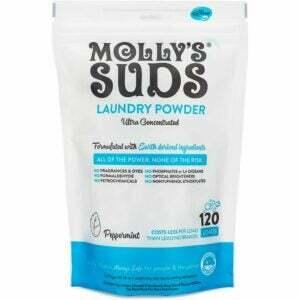 Geriausias ekologiškų skalbinių ploviklių pasirinkimas: Molly's Suds skalbinių ploviklio milteliai