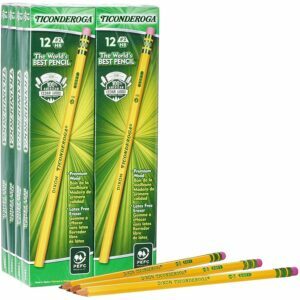 最高の鉛筆オプション：Ticonderoga鉛筆、木目調、研ぎ澄まされていない