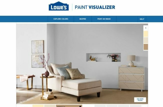 A Paint Color App opció: Lowe Paint Visualizer