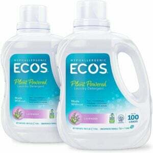 Geriausias ekologiškų skalbinių ploviklių pasirinkimas: ECOS 2x hipoalerginis skystas skalbinių ploviklis
